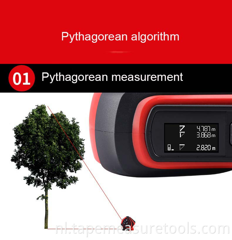 digitaal lasermeetlint 2 in 1 5m meetlint 30m laserafstand met automatische vergrendelingsfunctie